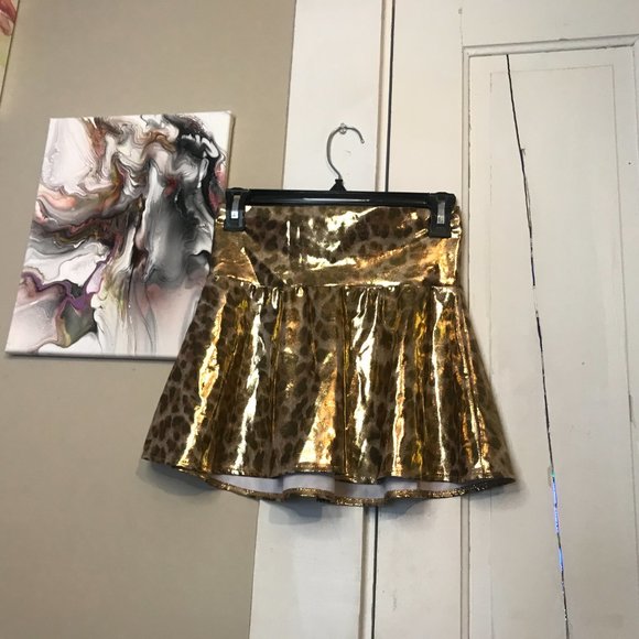 Gold Leopard Crop Top & Mini Skirt Set - Picture 4 of 4